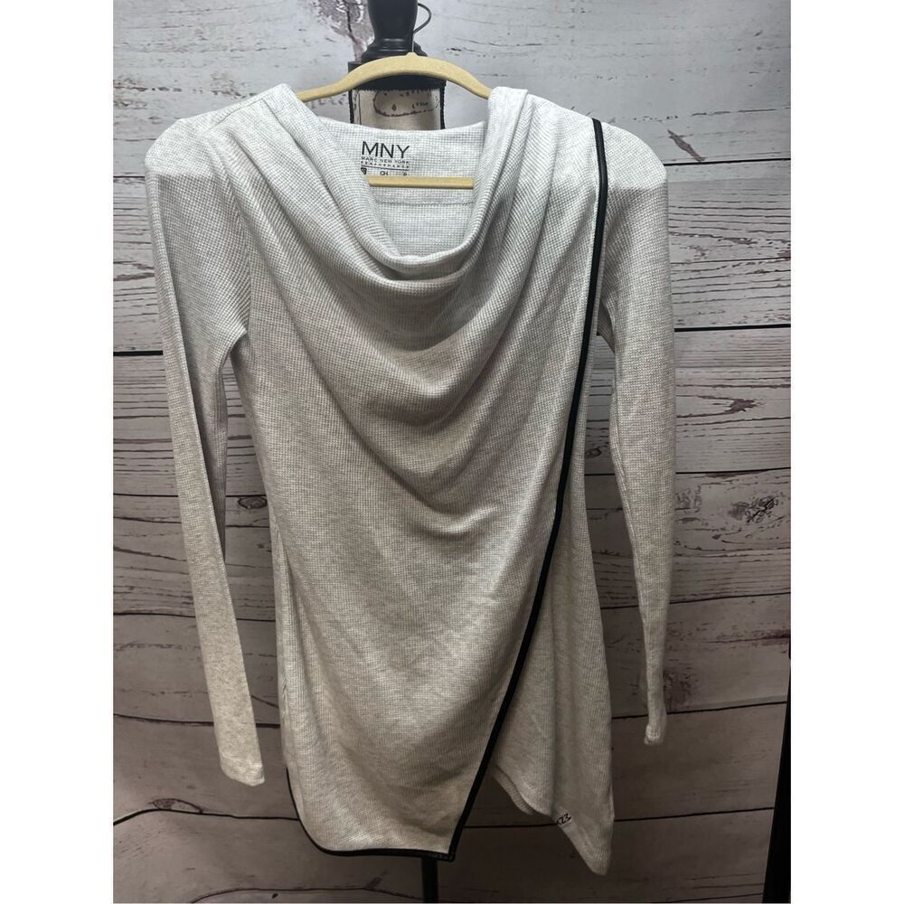 Marc New York Performance Gray Cowl Neck Long Sleeve Asymmetrical Top S